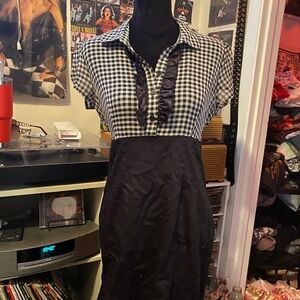 Black and White Checkered Rockabilly Dress vintage